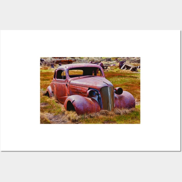 Old rusty car Bodie Ghost Town Wall Art by photogarry